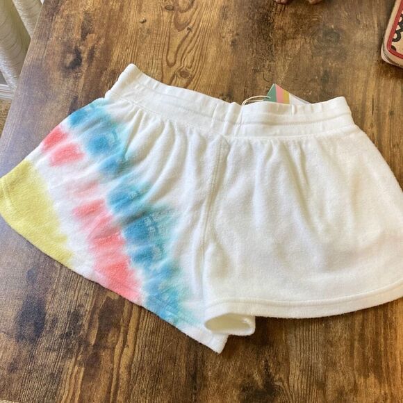 NWT Feat BlanketBend tie dye rainbow shorts Sz S Retro Stripe - Picture 3 of 6